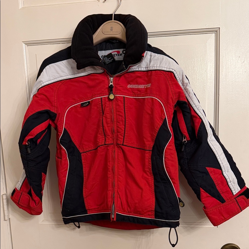 Obermeyer Kids Red and Navy Ski Jacket size 8 Junior